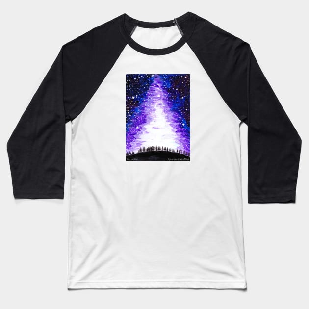 Night Sky / Sandy Hook -- words Baseball T-Shirt by Ignorance Was Bliss